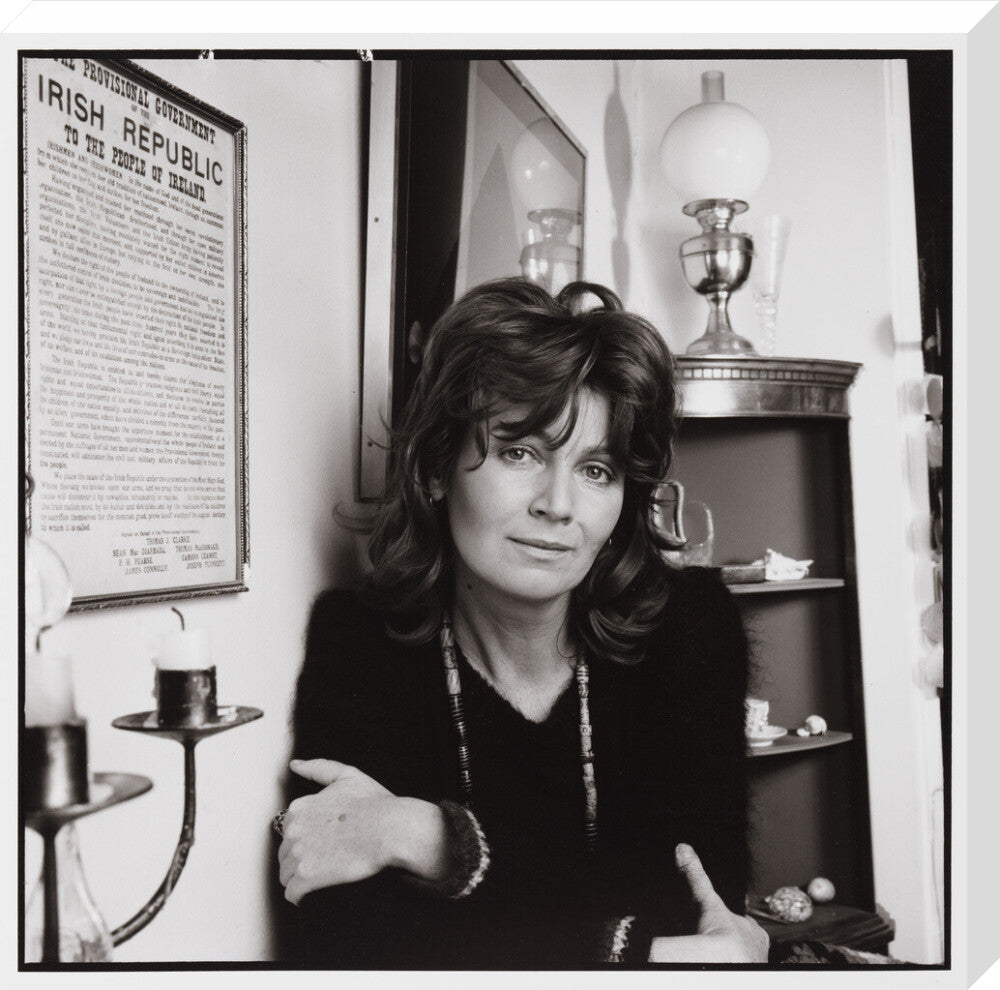 Edna o'brien portrait print (stretched canvas, large, no frame)