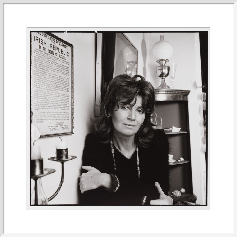 Edna o'brien portrait print (art print, extra large, white frame)