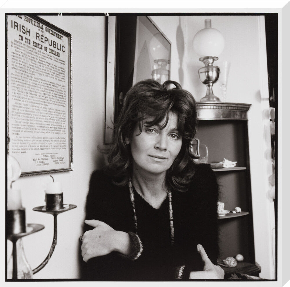 Edna o'brien portrait print (stretched canvas, extra large, no frame)