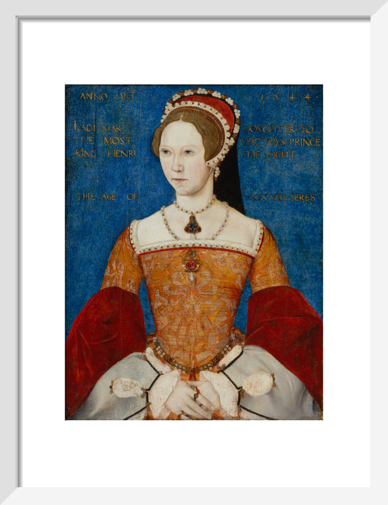 Queen mary i portrait print (art print, small, white frame)