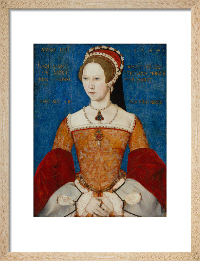 Queen mary i portrait print (art print, small, natural frame)