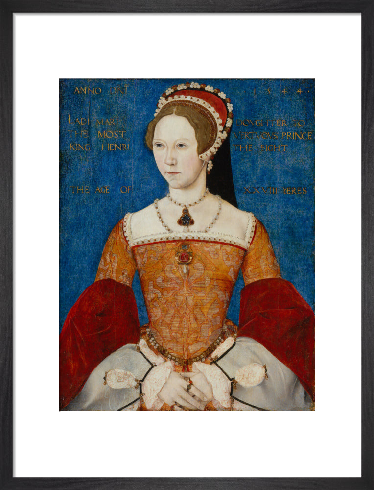 Queen mary i portrait print (art print, medium, black frame)