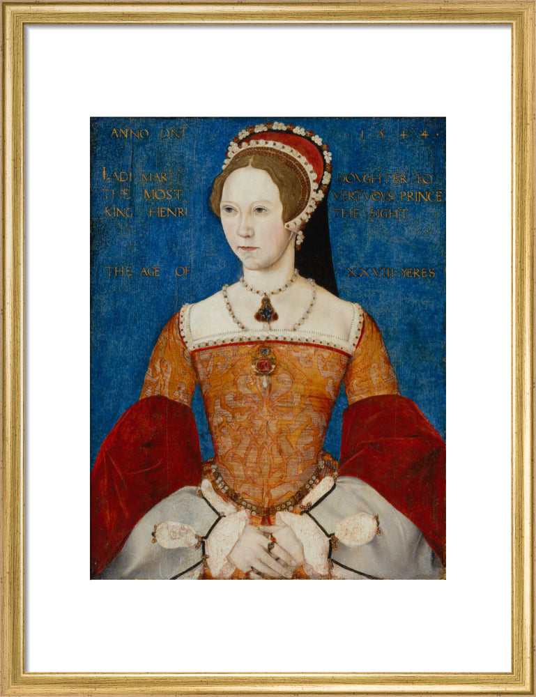 Queen mary i portrait print (art print, medium, gold frame)