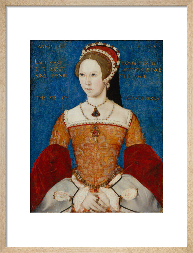 Queen mary i portrait print (art print, medium, natural frame)