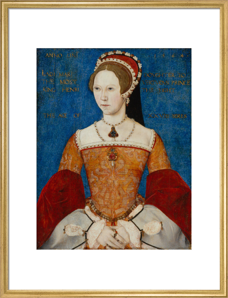 Queen mary i portrait print (art print, large, gold frame)