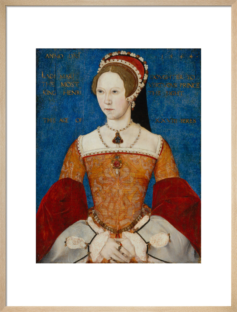 Queen mary i portrait print (art print, large, natural frame)