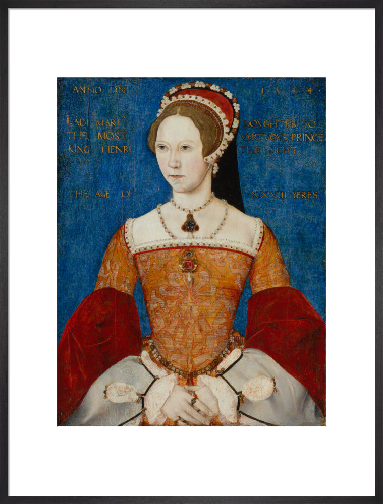 Queen mary i portrait print (art print, extra large, black frame)