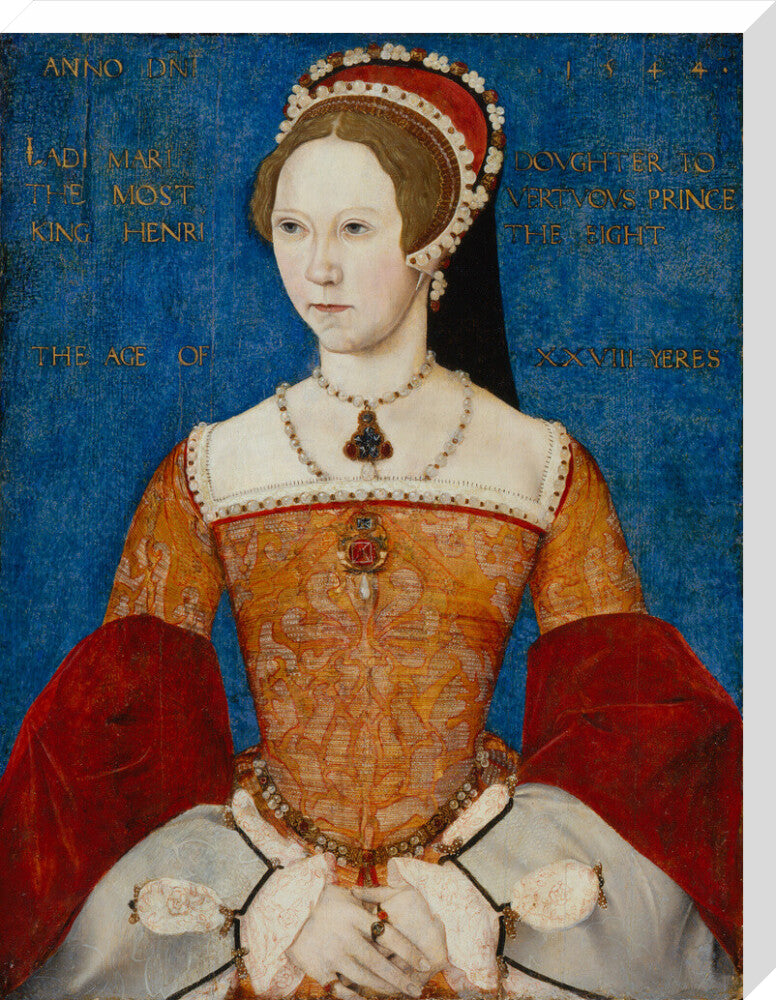 Queen mary i portrait print (stretched canvas, large, no frame)