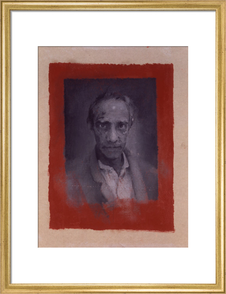 Derek jarman ('seer') portrait print (art print, medium, gold frame)