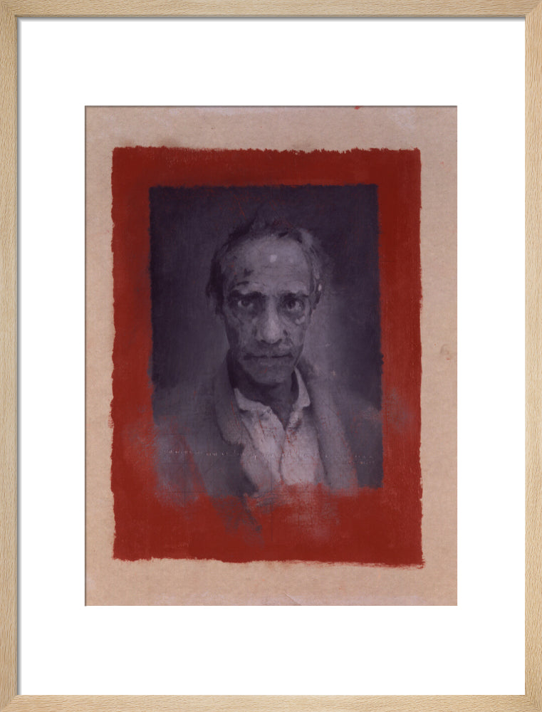 Derek jarman ('seer') portrait print (art print, medium, natural frame)