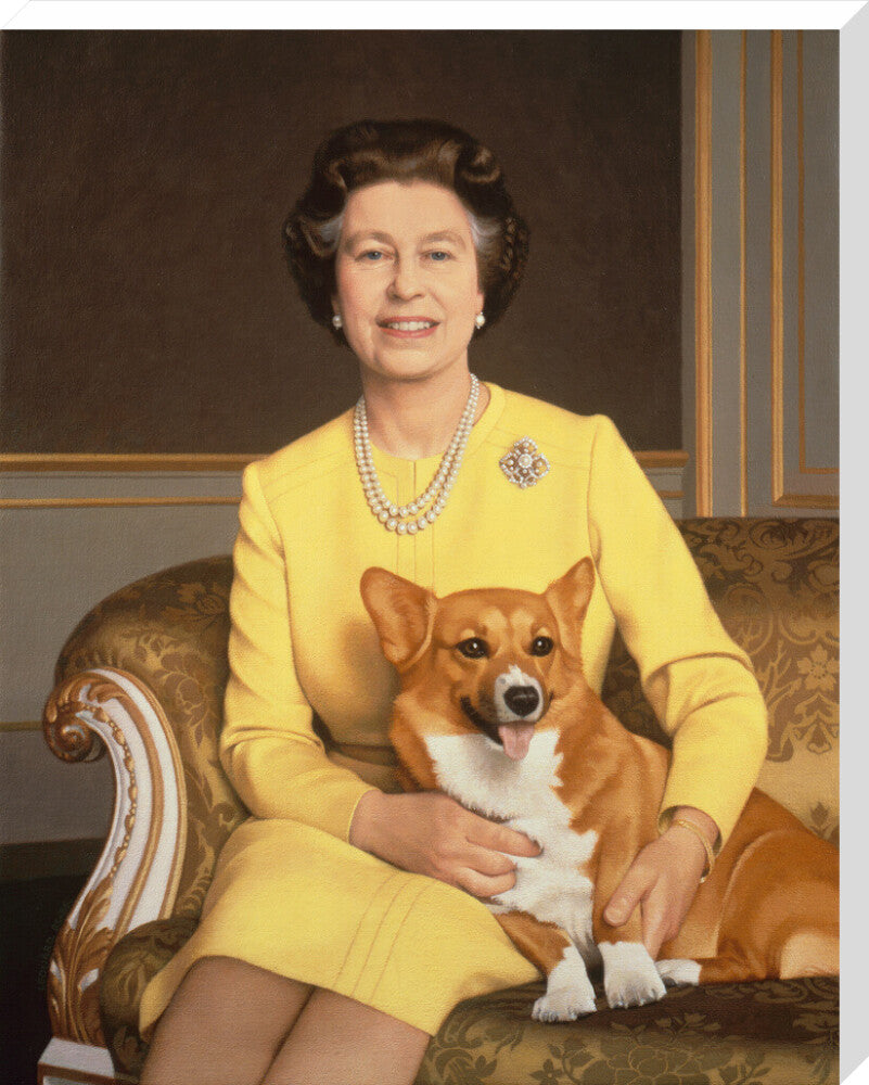 Queen elizabeth ii portrait print (stretched canvas, extra large, no frame)
