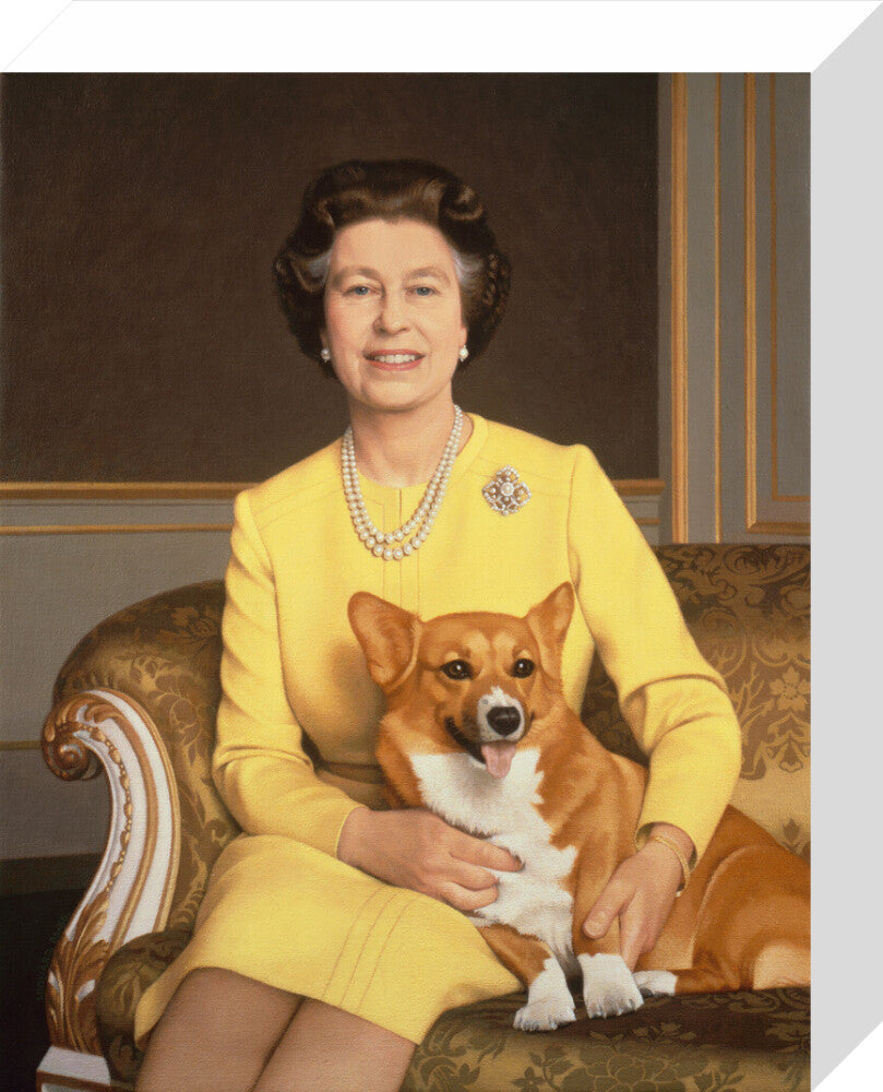 Queen elizabeth ii portrait print (stretched canvas, small, no frame)