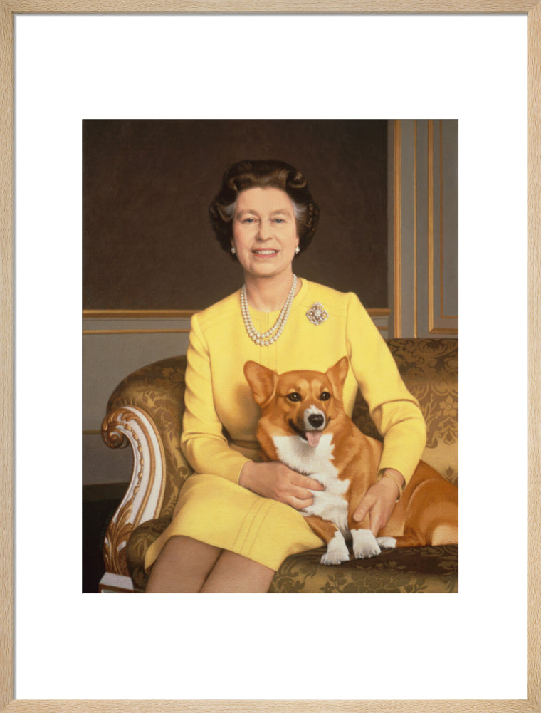 Queen elizabeth ii portrait print (art print, large, natural frame)