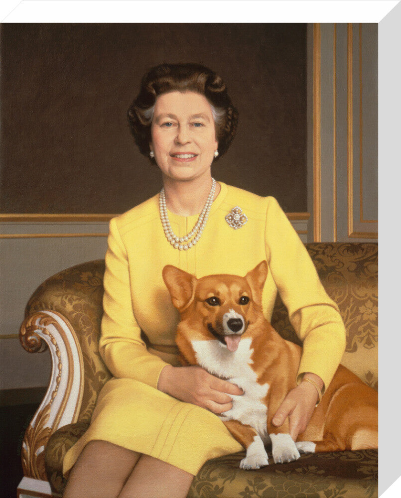 Queen elizabeth ii portrait print (stretched canvas, medium, no frame)