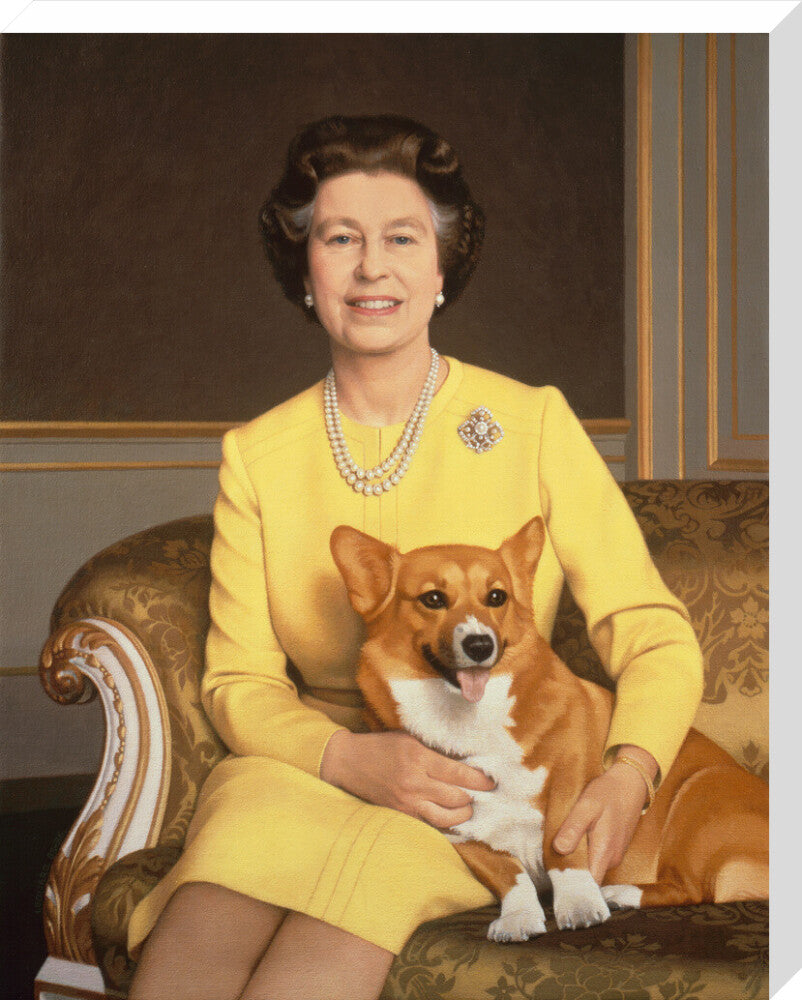 Queen elizabeth ii portrait print (stretched canvas, large, no frame)