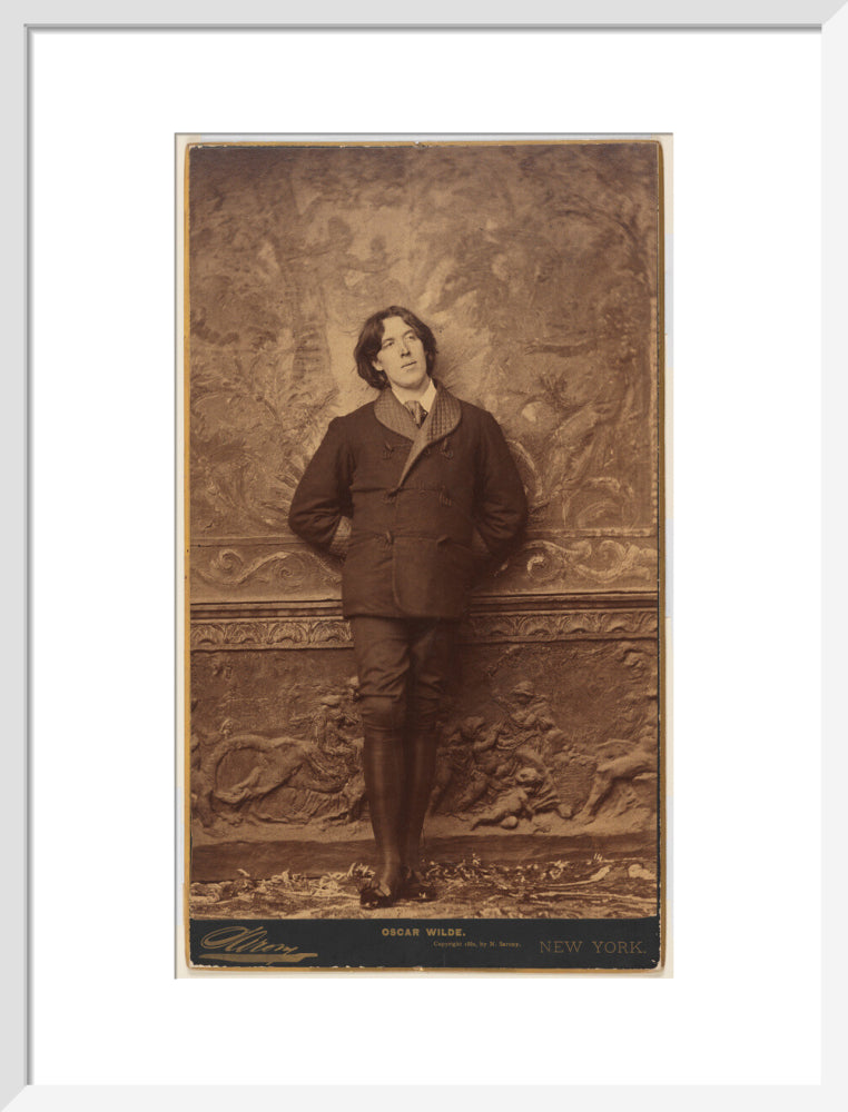 Oscar wilde portrait print (art print, medium, white frame)