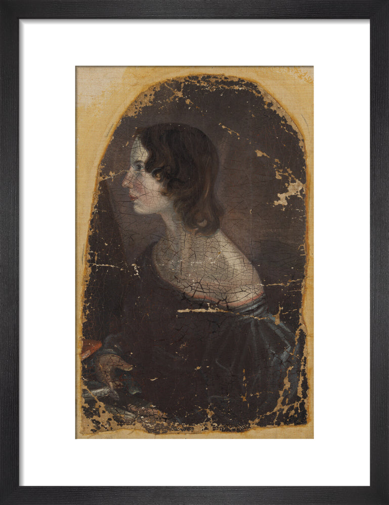 Emily brontë portrait print (art print, small, black frame)