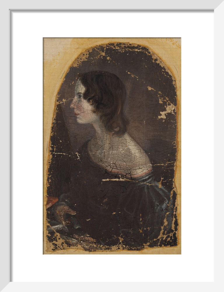 Emily brontë portrait print (art print, small, white frame)