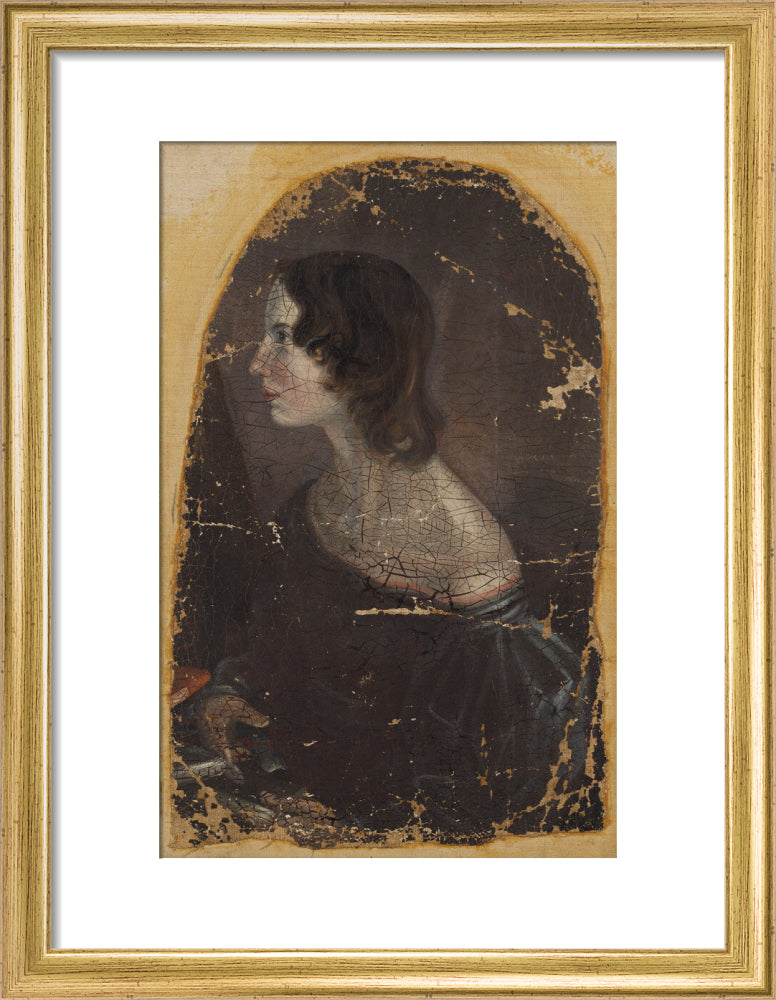 Emily brontë portrait print (art print, small, gold frame)