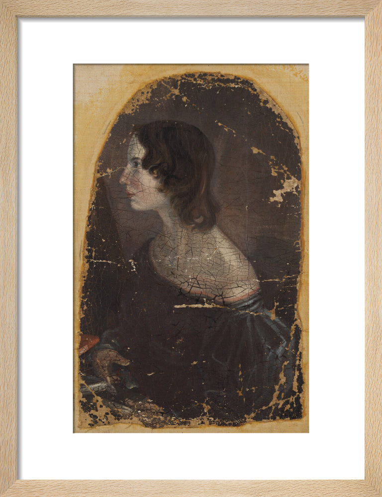Emily brontë portrait print (art print, small, natural frame)