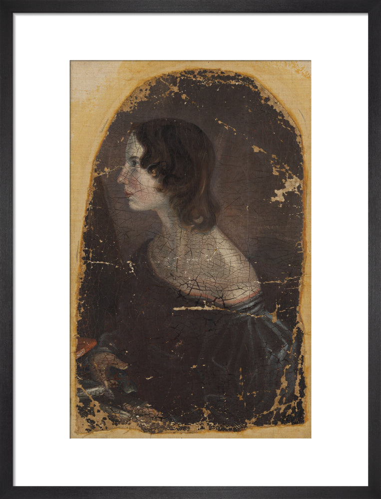 Emily brontë portrait print (art print, medium, black frame)
