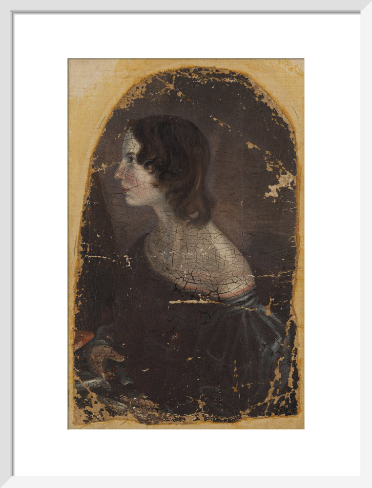 Emily brontë portrait print (art print, medium, white frame)