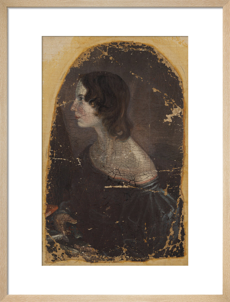 Emily brontë portrait print (art print, medium, natural frame)