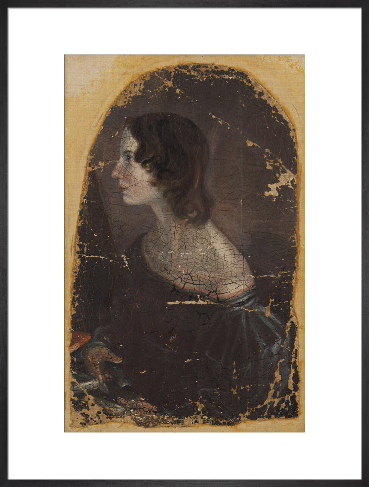 Emily brontë portrait print (art print, extra large, black frame)