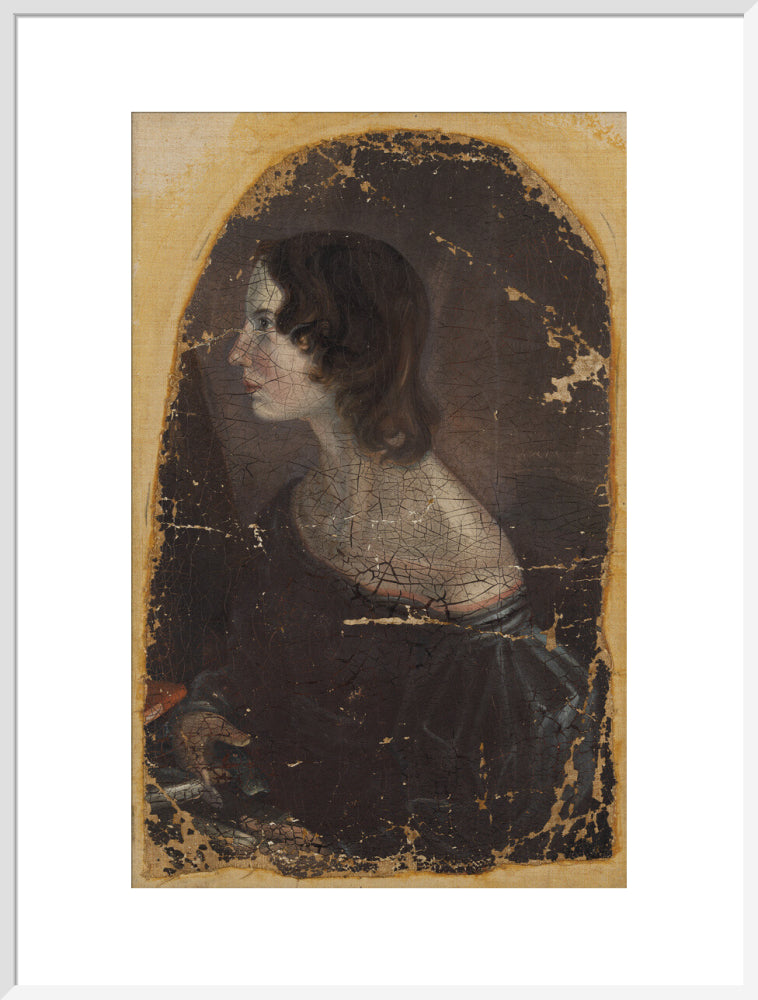 Emily brontë portrait print (art print, extra large, white frame)