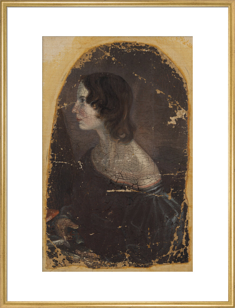 Emily brontë portrait print (art print, extra large, gold frame)