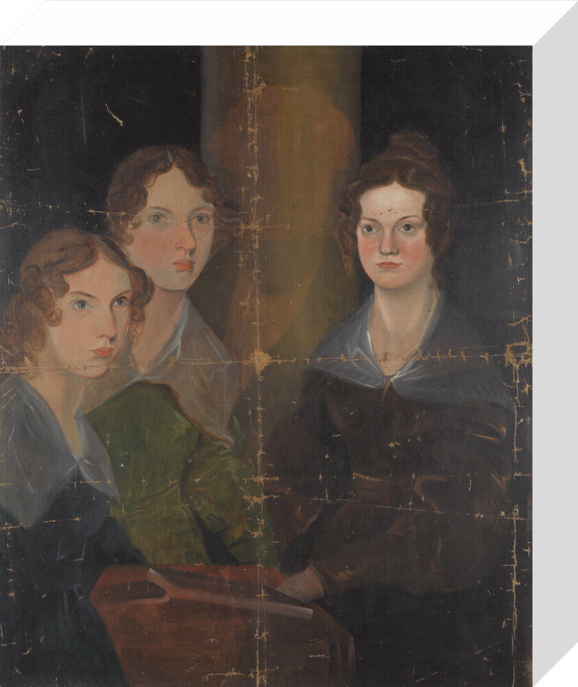The brontë sisters (anne brontë; emily brontë; charlotte brontë) portrait print (stretched canvas, small, no frame)