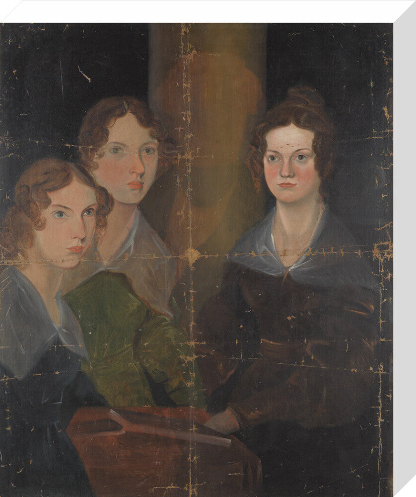 The brontë sisters (anne brontë; emily brontë; charlotte brontë) portrait print (stretched canvas, medium, no frame)