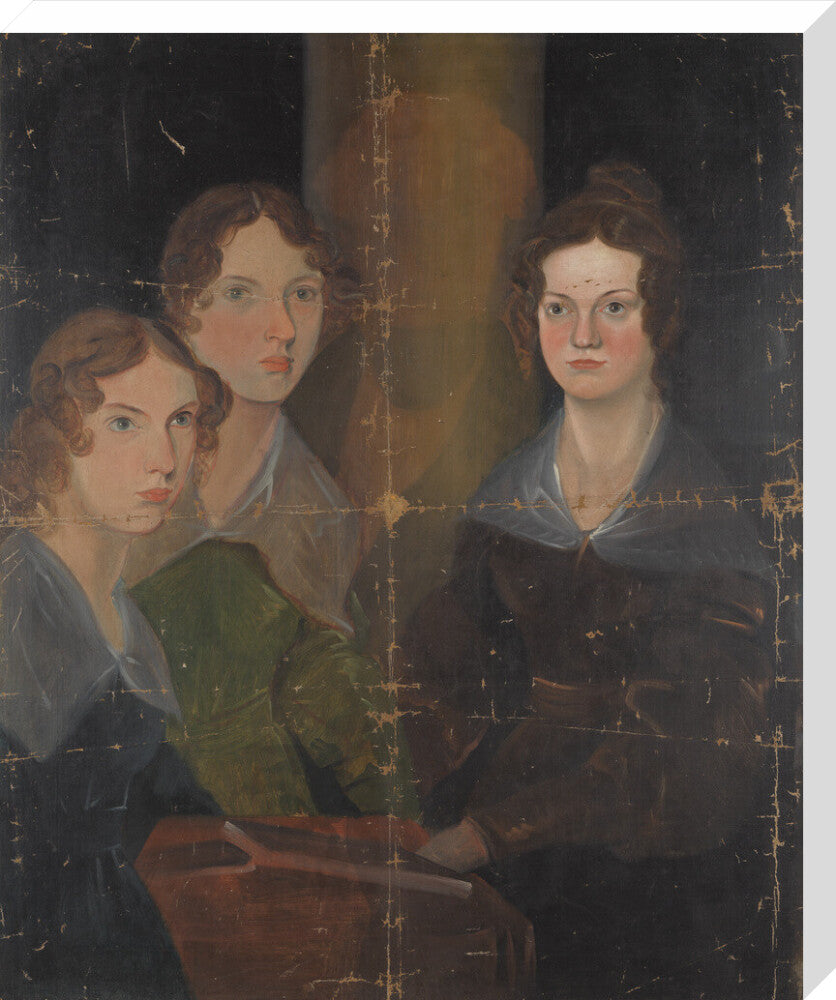 The brontë sisters (anne brontë; emily brontë; charlotte brontë) portrait print (stretched canvas, large, no frame)