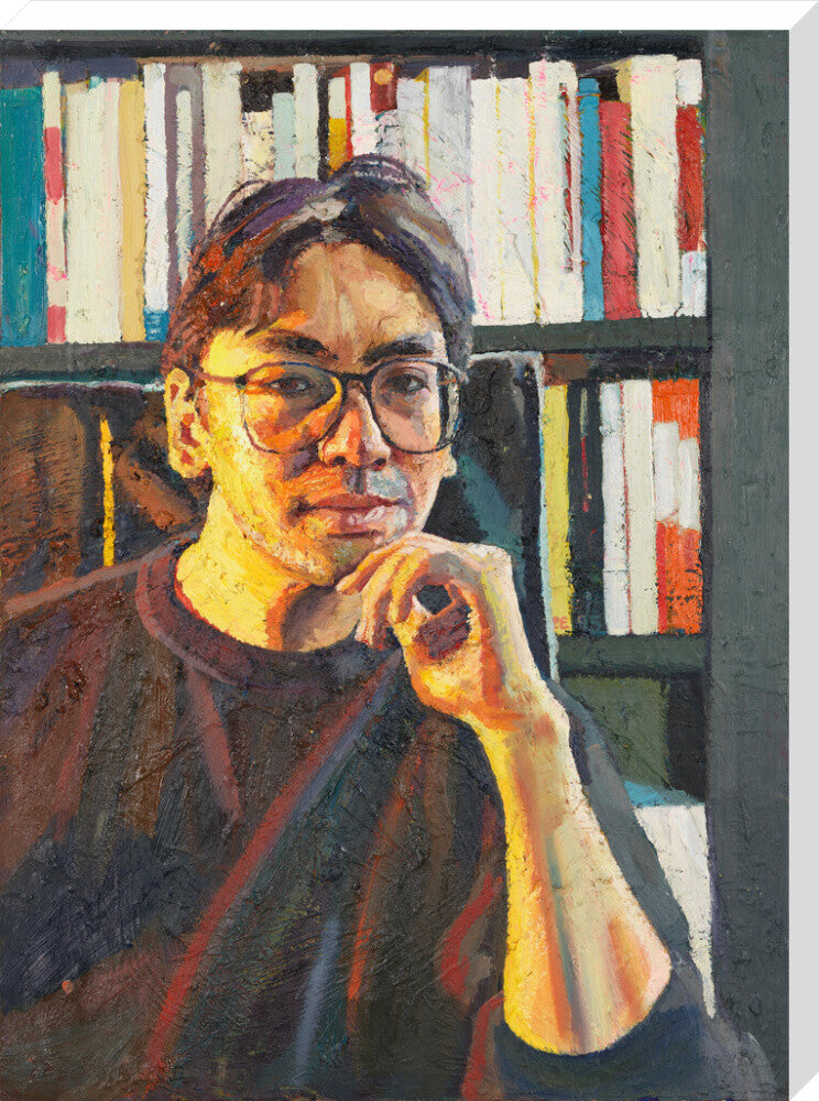 Sir kazuo ishiguro portrait print (stretched canvas, extra large, no frame)