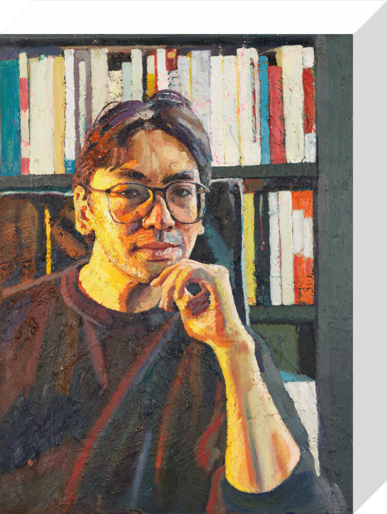 Sir kazuo ishiguro portrait print (stretched canvas, small, no frame)