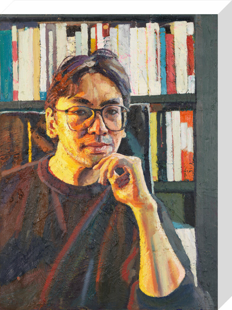 Sir kazuo ishiguro portrait print (stretched canvas, medium, no frame)