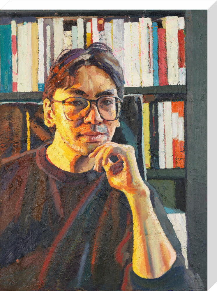 Sir kazuo ishiguro portrait print (stretched canvas, large, no frame)