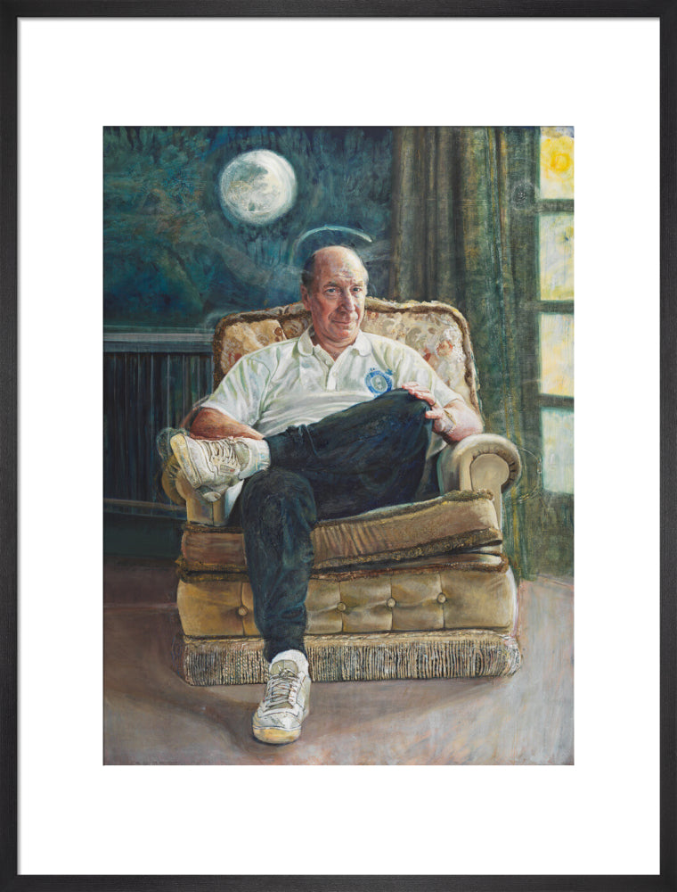 Bobby charlton portrait print (art print, large, black frame frame)