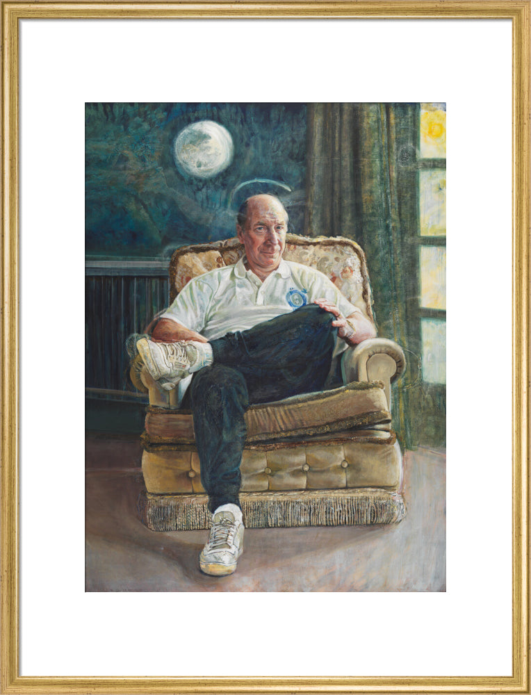 Bobby charlton portrait print (art print, large, gold frame frame)
