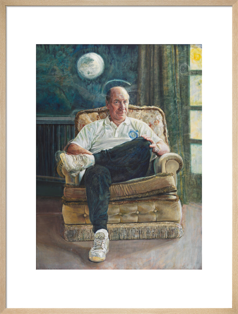 Bobby charlton portrait print (art print, large, natural frame frame)