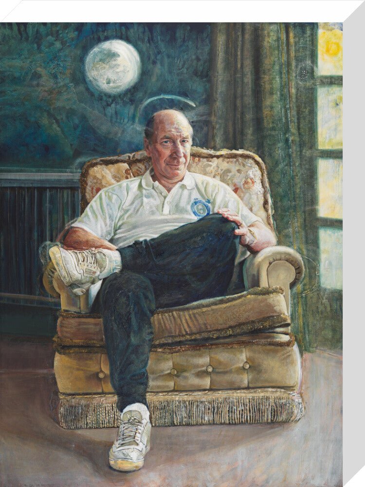 Bobby charlton portrait print (stretched canvas, medium, no frame frame)