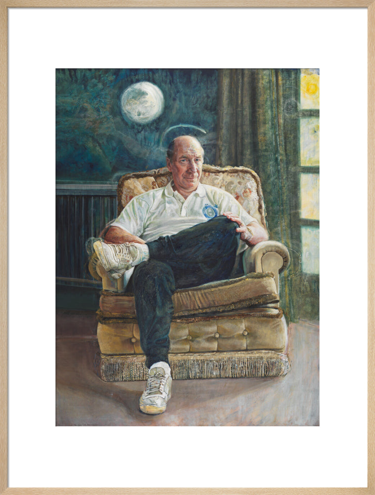 Bobby charlton portrait print (art print, extra large, natural frame frame)