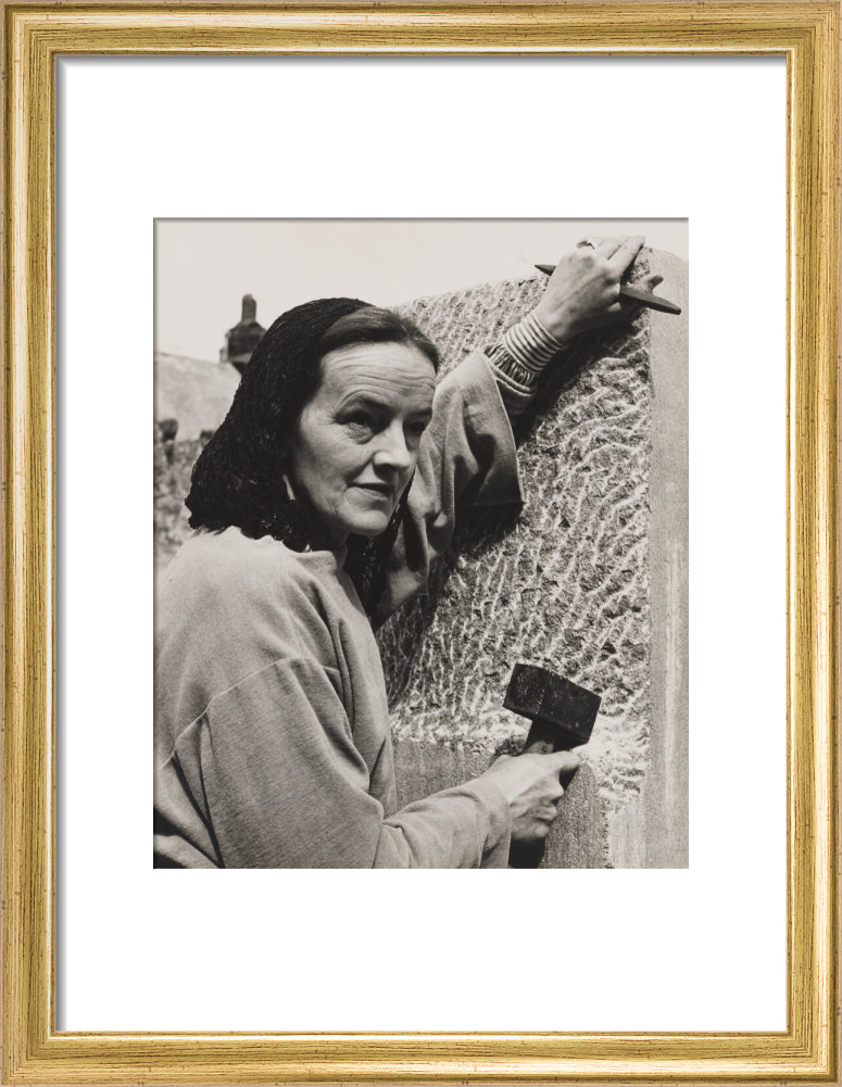 Barbara hepworth portrait print (art print, small, gold frame frame)