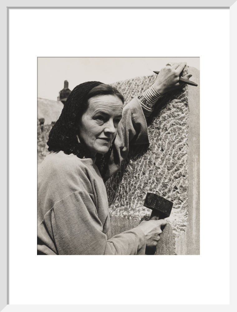 Barbara hepworth portrait print (art print, medium, white frame frame)