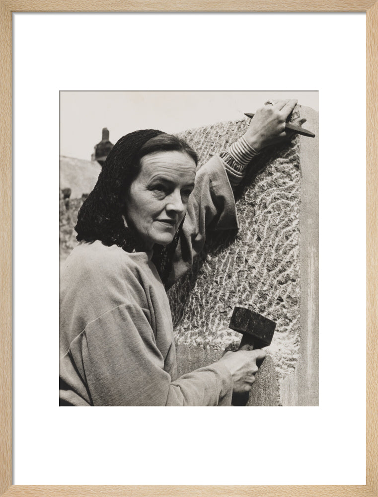 Barbara hepworth portrait print (art print, medium, natural frame frame)