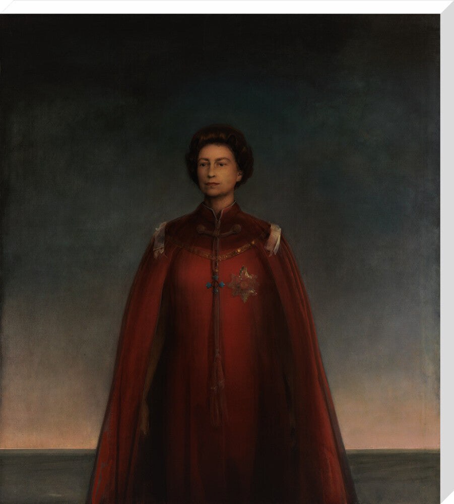 Queen elizabeth ii portrait print (stretched canvas, extra large, no frame)