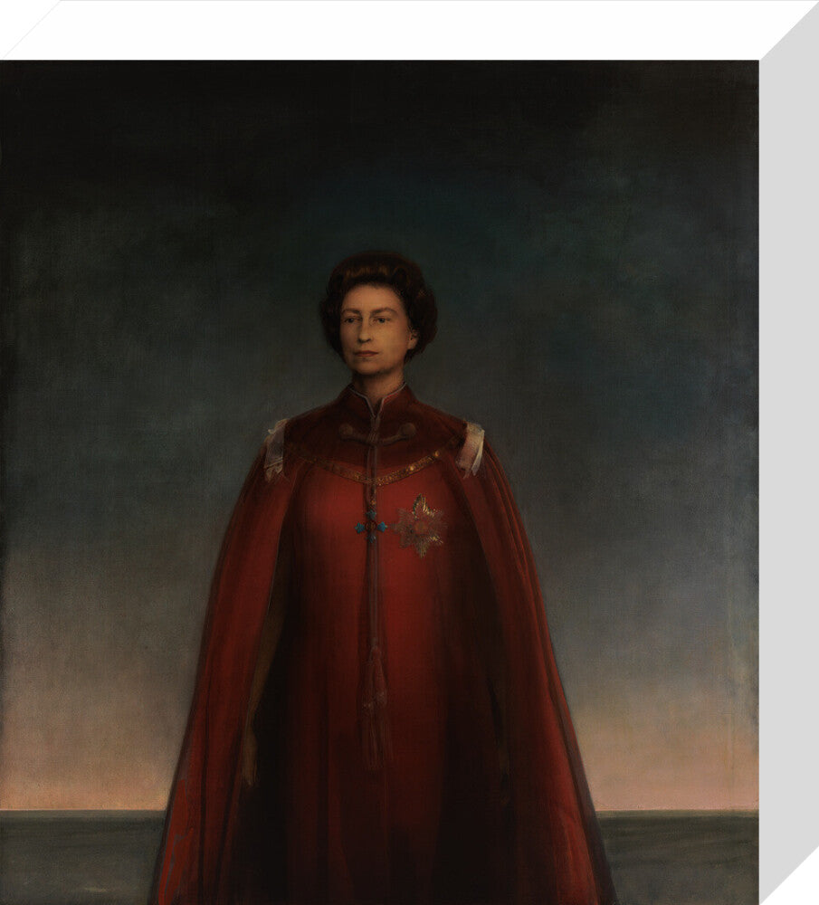 Queen elizabeth ii portrait print (stretched canvas, small, no frame)