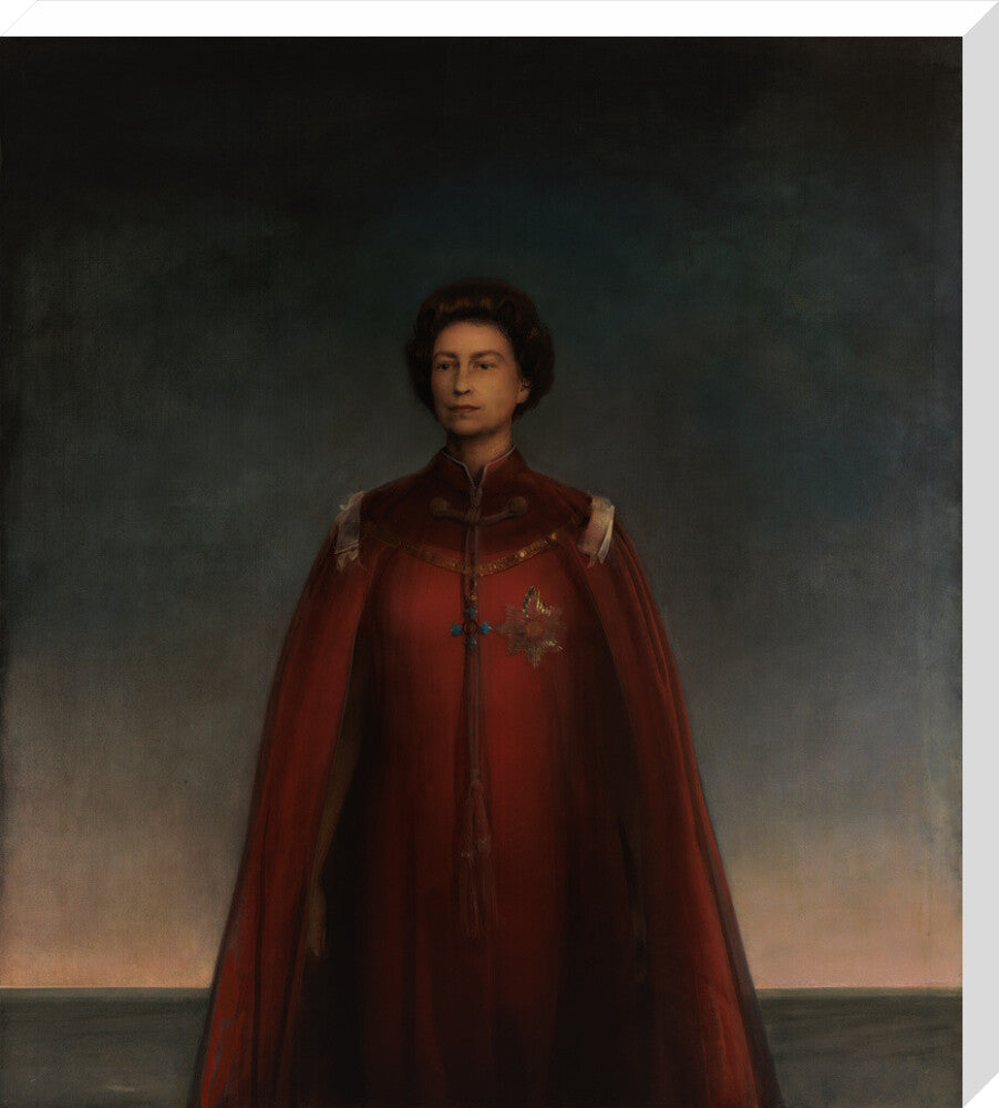 Queen elizabeth ii portrait print (stretched canvas, large, no frame)