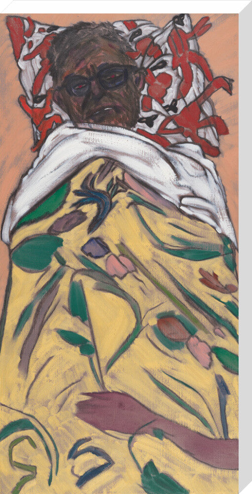 R.b. kitaj ('self portrait: hockney pillow') portrait print (stretched canvas, extra large, no frame)