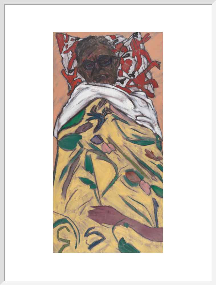 R.b. kitaj ('self portrait: hockney pillow') portrait print (art print, extra large, white frame)